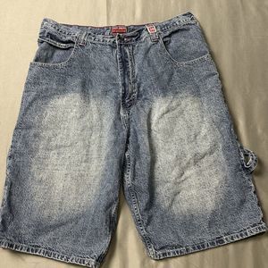 Vintage Paco Baggy Loose Shorts Men 36x13 Blue Carpenter Hip Hop Street Wear 90s